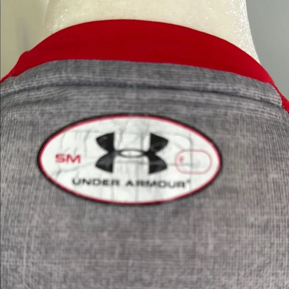 Under Armour Men's Gray and Red Baseball Jersey